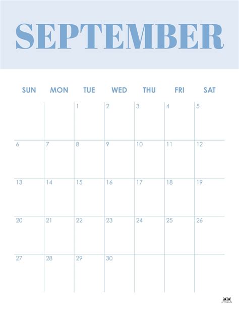 September 2026 Calendars - 150 FREE Printables | Printabulls
