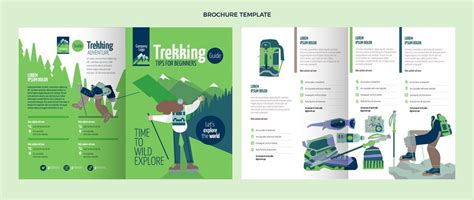 Modèle de brochure de trekking dessiné à la main | Vecteur Gratuite