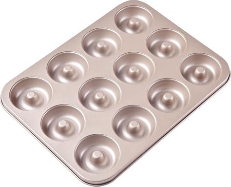 Amazon.com: Bakeley Donut Pan, 12-Cavity Non-Stick Dount Mold Cake Pan ...