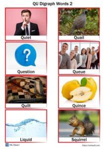 32 free QU words with pictures - ESL Vault