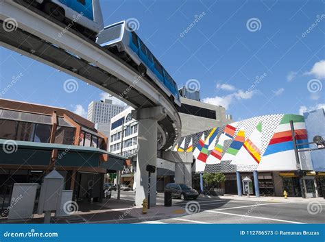 Miami Downtown Public Transportation Stock Image - Image of ...
