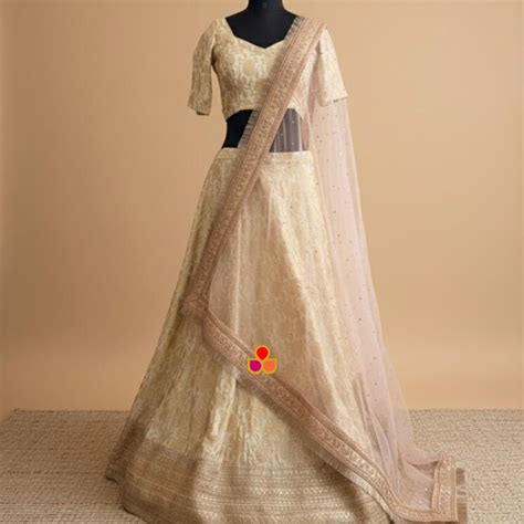 Bridal Peach Gold Zari Embroidered Net Stone Fringe Dupatta – anokherang
