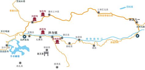 山南地图:西藏山南旅游景点及旅游地图