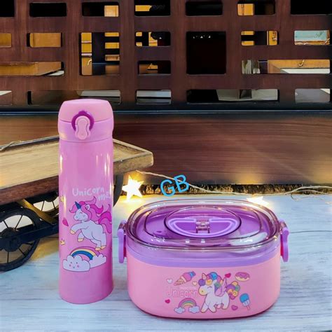 Buy GB 1 Pc Stainless Steel Lunch Box with Leak Proof Sipper Water ...