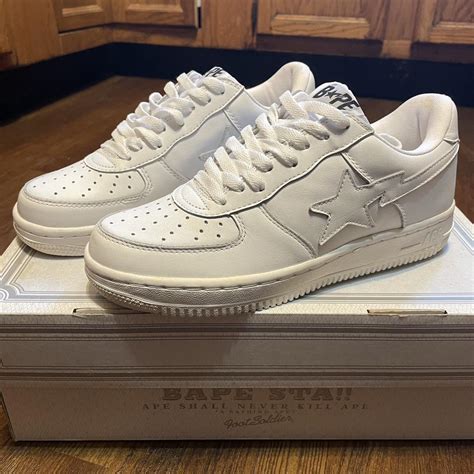 All white Bapestas from 2008 for sale! Size 8.5 DS.... - Depop