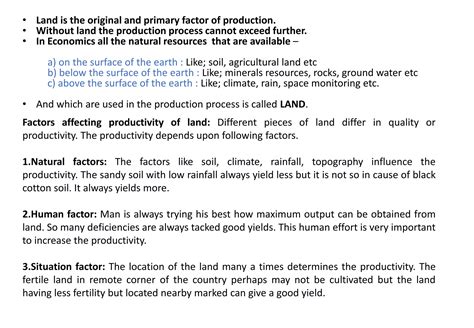 Land as a factor of production | PDF