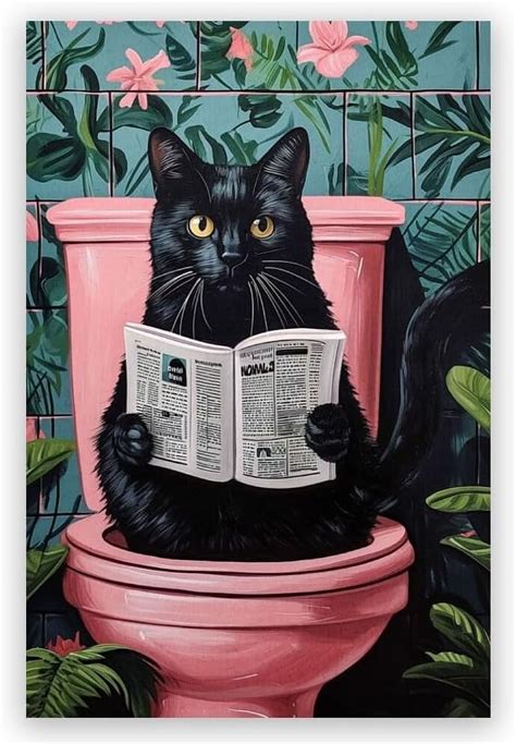 AatoeaX Funny Bathroom Wall Art Goldendoodle on toilet Reading ...