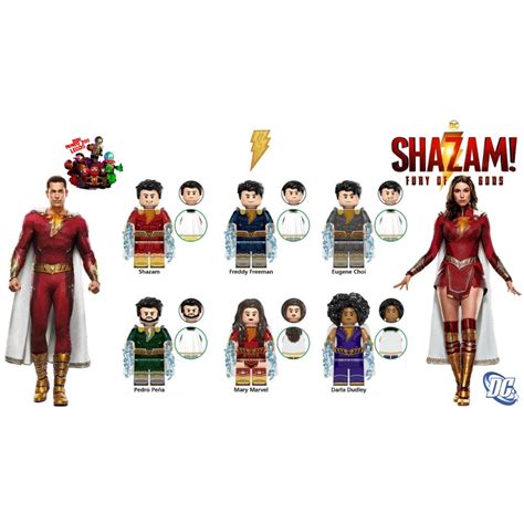 Shazam Miniatura de coleção Furia dos deuses 2 Minifigure batman billy batson marry darla eugene ...