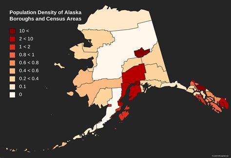 Population Density of Alaskan Boroughs and Census Areas : MapPorn