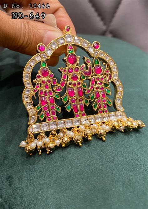 Ram Parivar Designer Gold Finish Big Size Kemp Pendant / Locket for Wo ...