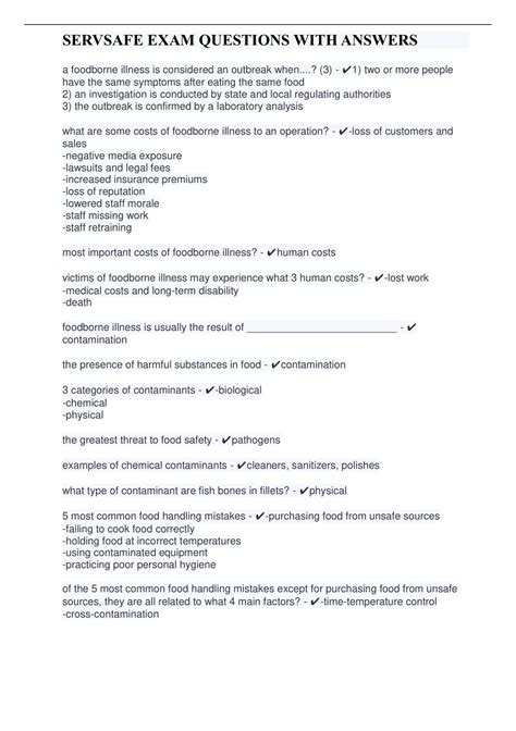 SERVSAFE EXAM QUESTIONS WITH ANSWERS - SERVSAFE - Stuvia US
