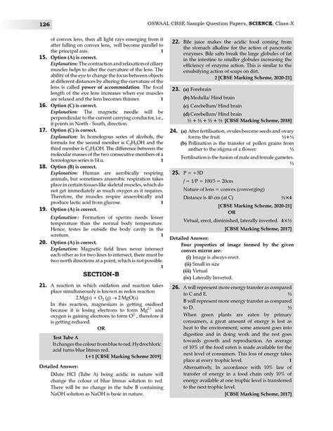 Image result for Final Answer Key for CBSE Class 10th Science Sample Paper Term1