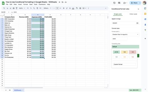 Image result for Google Sheets Conditional Formatting Color