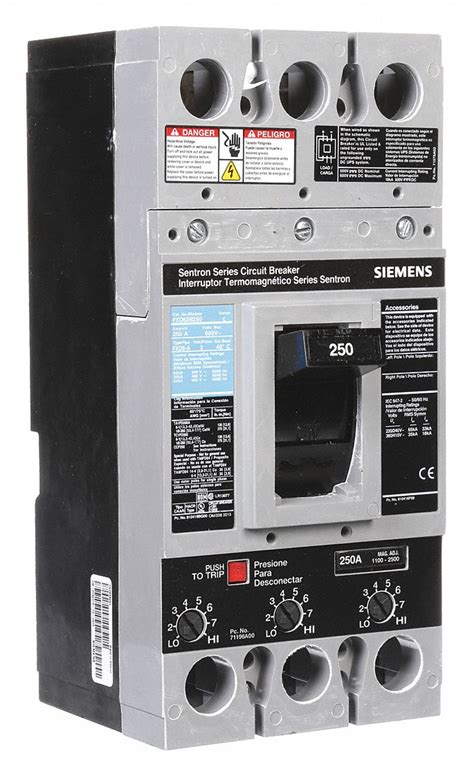 SIEMENS, 250 A Amps, 22kA at 600V AC, Molded Case Circuit Breaker ...