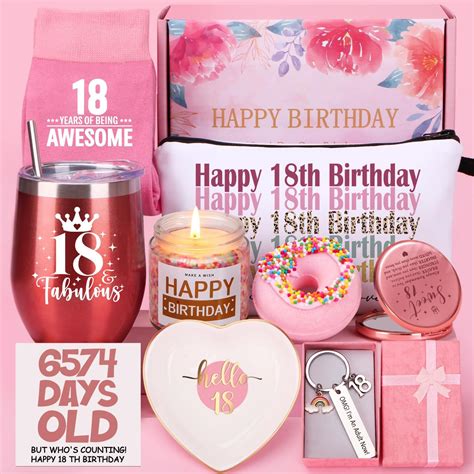 TuDou 18th Birthday Gifts for Girls, Happy 18th Birthday Hamper for ...