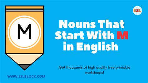 Nouns That Start With M - English as a Second Language