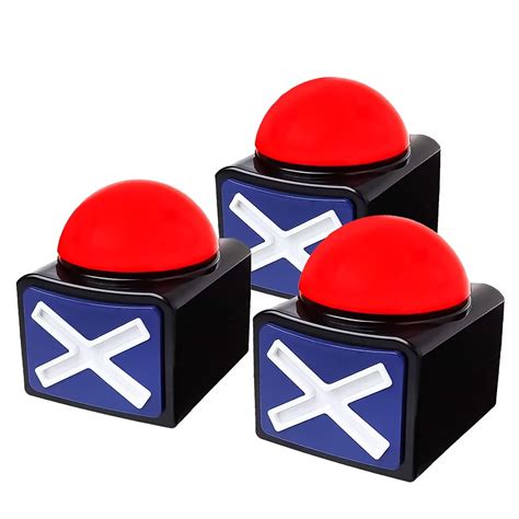 Buy 3 Pack Game Answer Buzzer - Game Buzzer with Lights and Sound ...