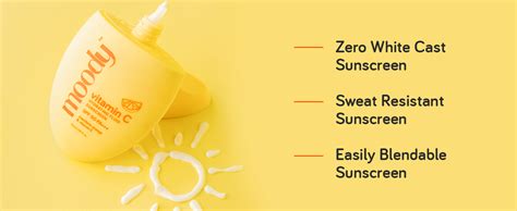 Moody SPF 50 PA+++ Vitamin C Sunscreen with UVA, UVB & Blue Light ...