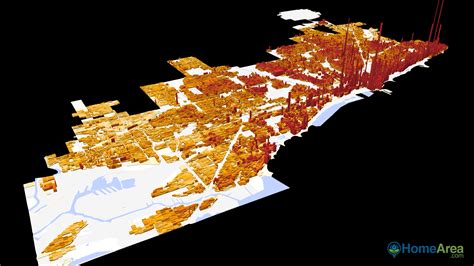 3D Population Density of the US - HomeArea.com