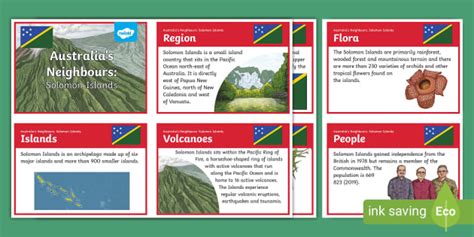 Australia's Neighbours: Solomon Islands Fact Cards