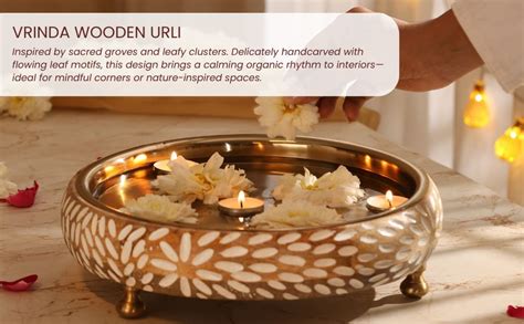 Buy RITUALISTIC Vrinda Wooden Urli | Uruli for Flower Decoration ...
