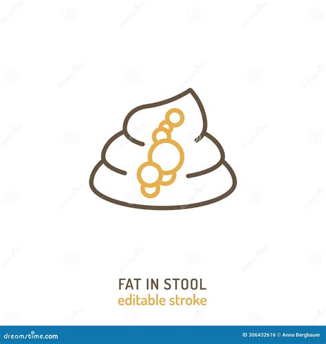 Fat in Human Stool. Linear Icon, Pictogram, Symbol Stock Vector - Illustration of human, rectal ...