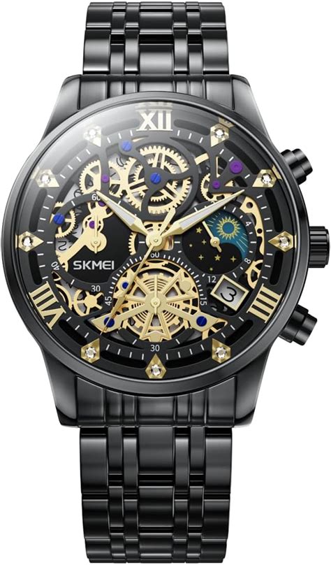 Mens Skeleton Chronograph Watch, Luxury Diamond India | Ubuy
