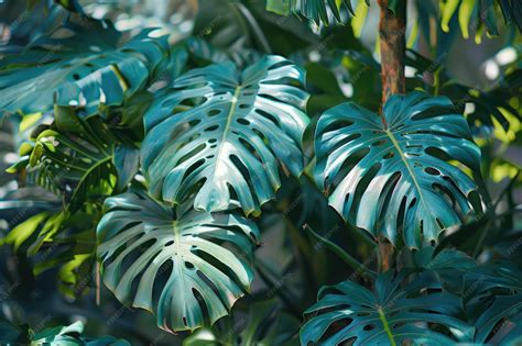 Premium Photo | Beautiful photo of large tropical plants with fresh ...