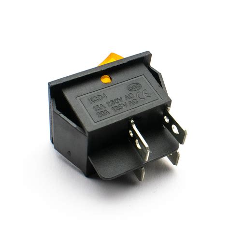 Buy KCD4 16A 250V DPST ON-OFF Rocker Switch with Yellow Light | HnhCART
