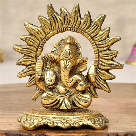 Buy ascension Metal Small Ganesha Statue Hindu God Ganesh Ganpati Lord ...