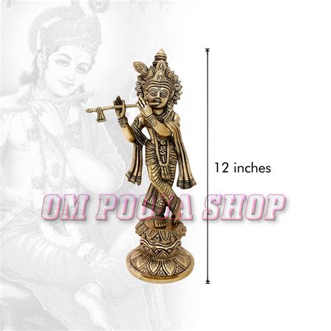 Shri Krishna Statue Made in Brass Get online at best price OM Pooja Shop