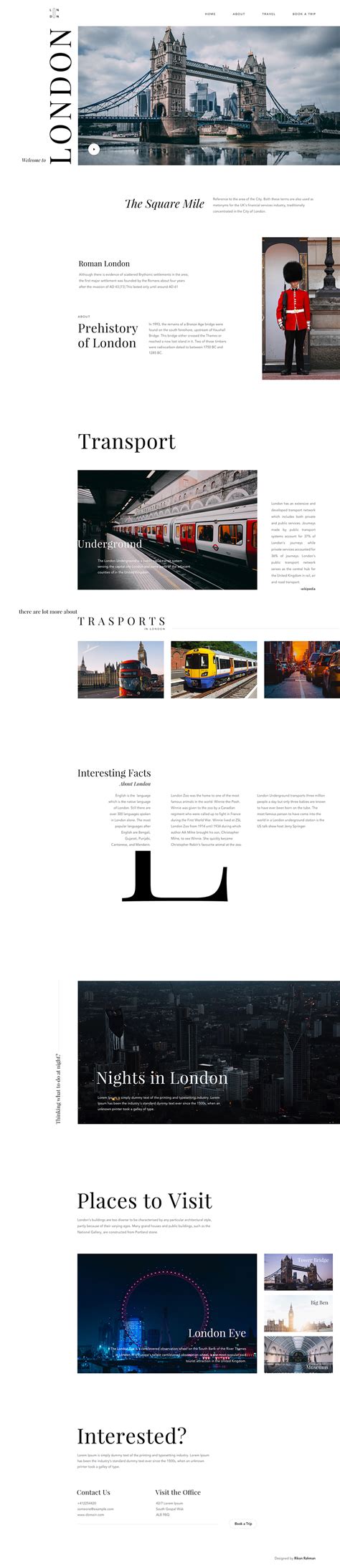 伦敦市旅游网站模板PSD - 设计|创意|资源|交流