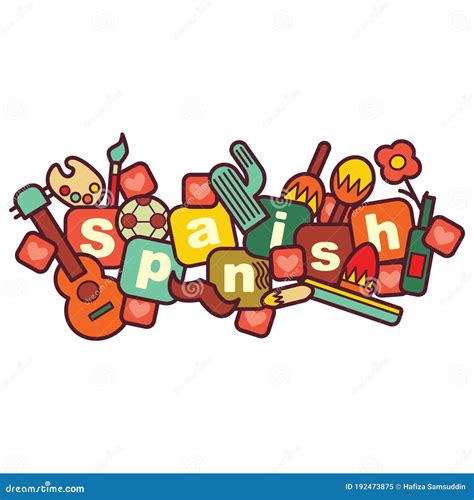 Spanish Language Class Concept. Vector Illustration Decorative Design ...