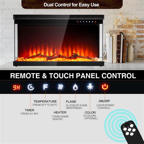 Buy BaPiPro 30-Inch Wall Mount 3-sided Electric Fireplace, 750W/1500W ...