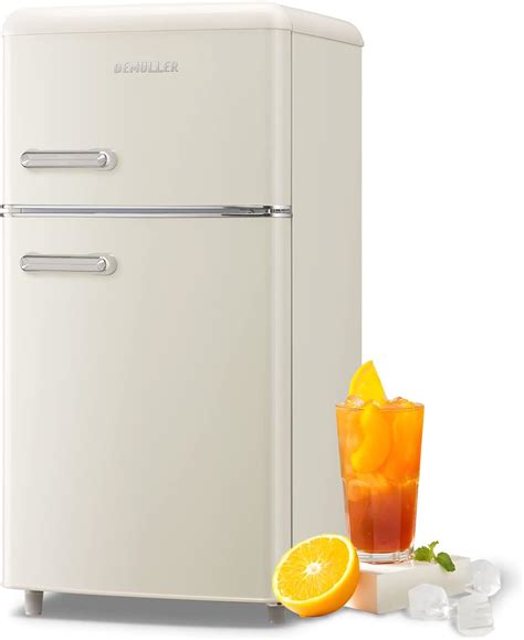 Amazon.com: DEMULLER Retro Mini Fridge 3.5 Cu.ft Small Refrigerator ...