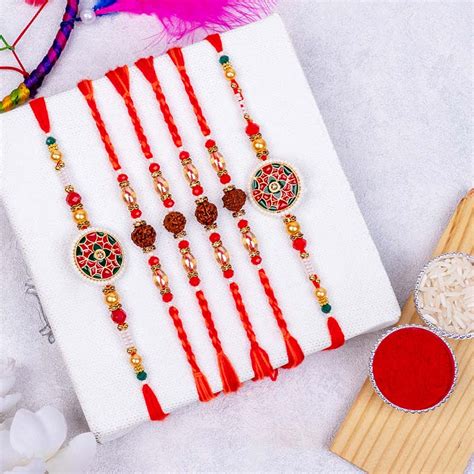Send Set of Six Astonishing Rakhis Online | Rakhibazaar.com