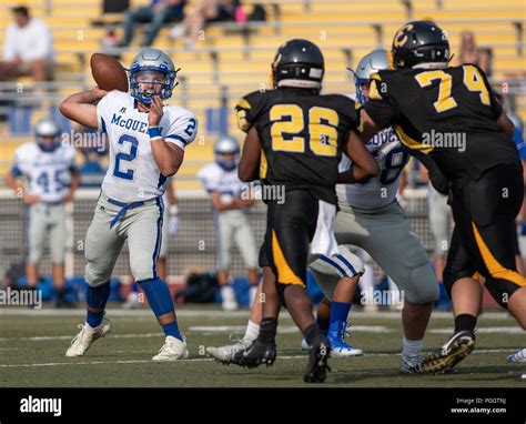 Football action with McQueen High School junior varsity at Enterprise ...