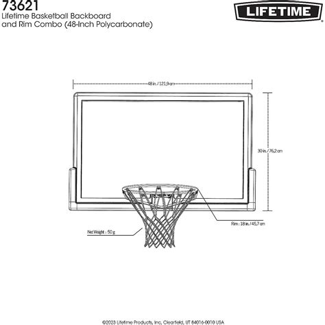 Lifetime Basketball 48 in Backboard and Rim Combo | Academy