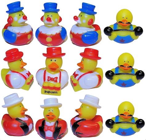 Amazon.com: Carnival Rubber Ducks (2")(12 Pack) Weightlifter, Popcorn ...