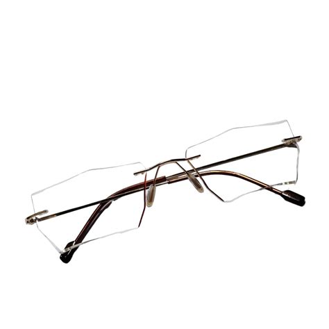 Luxury Gold Rimless Executive Glasses with Laser-Cut Edges – Glasses ...