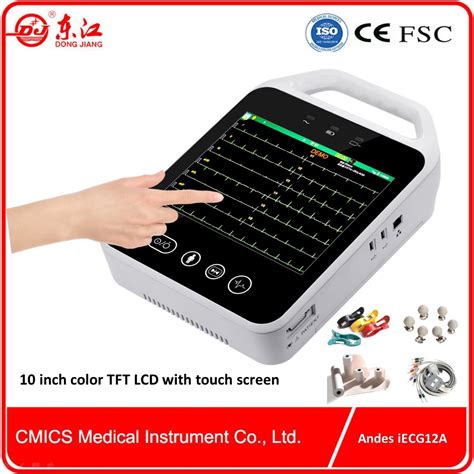 Elite Portable Cardiograph Device Digital 12-Channel ECG with Electrode and Cable - ECG and ...