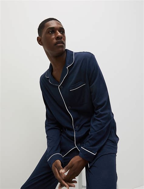 Buy Men's Piping Family Christmas Pyjamas at Marks & Spencer