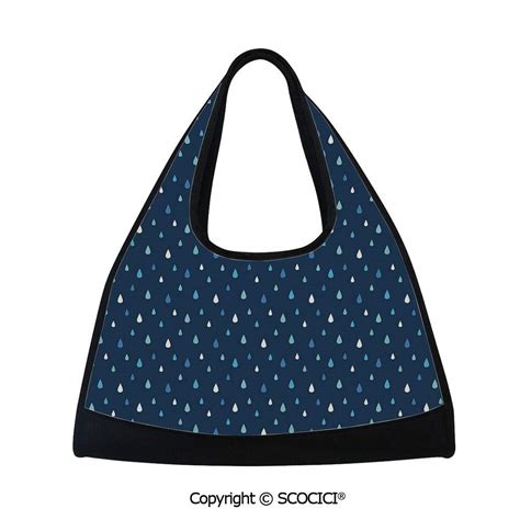 Fitness Bag,Cartoon Like Water Rain Drops on Dark Blue Backdrop,Bag for ...