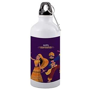 COLORYARD White Sipper Water Bottle 600ml 1Pc for Gift (Happy Navratri ...