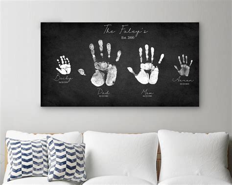 Custom Family Handprint Canvas Art, Personalized Family Gift - Etsy ...