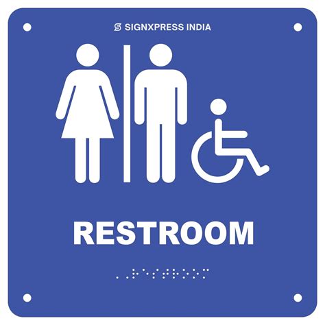 Signxpress Restroom Acryllic Braille Signage 200mm X 200mm Self ...