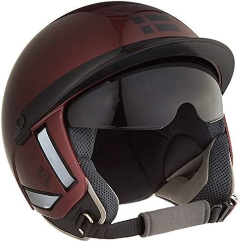 Steelbird Kukka K-1 Half Helmet with Smoke Visor (Glossy Maroon and ...