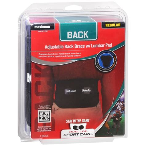 Mueller Sport Care Adjustable Back Brace With Lumbar Pad Regular 255 ...