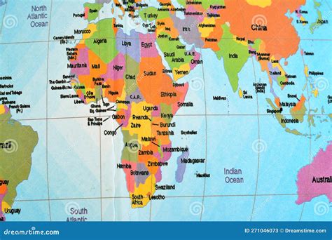 Africa And Asia Continents With Egypt, Saudi Arabia, Emirates, Iraq ...