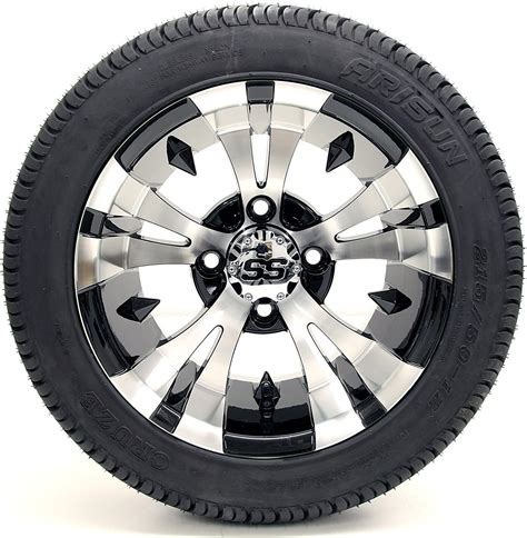 Golf Cart King Set of 4 12 Vampire SS Gloss Black Golf Cart Wheels ...